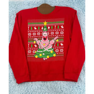 Spongebob Squarepants Light Up Christmas Sweatshirt Men’s 2XL Red.